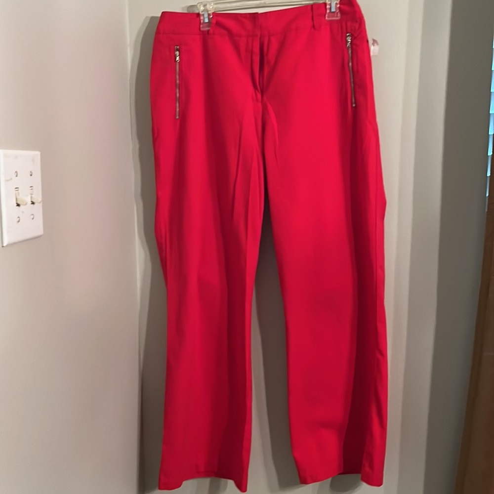 #150Vintage Josephine CHAUS Sport red pants wide leg size 14 Never used